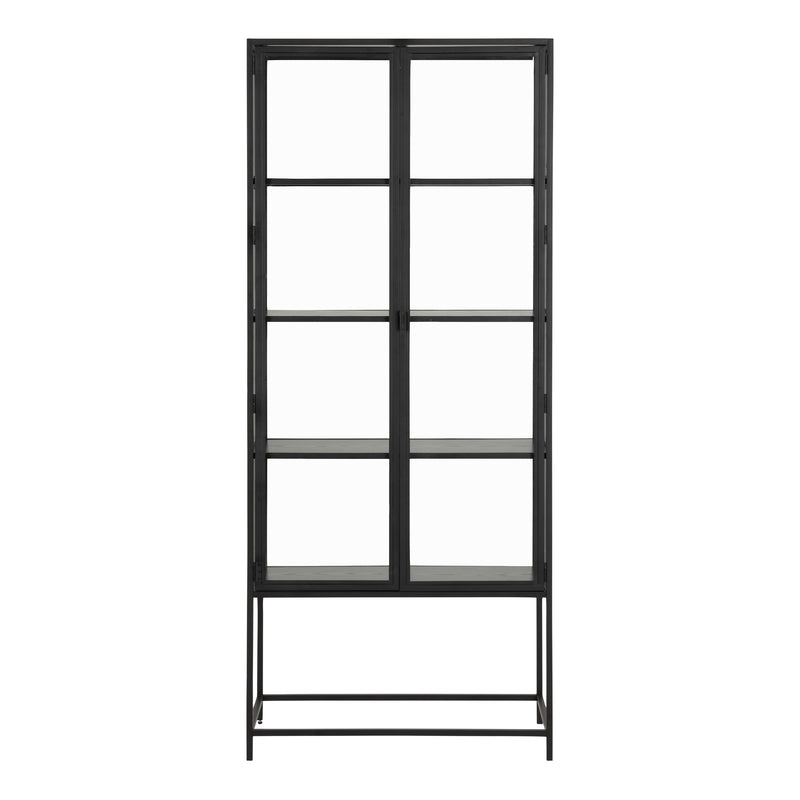 Seaford Tall Black Metal 2 Door Display Cabinet – image 2