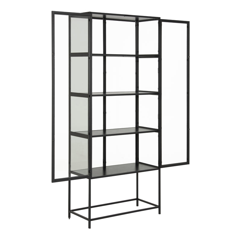 Seaford Tall Black Metal 2 Door Display Cabinet – image 4