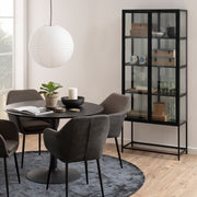 Seaford Tall Black Metal 2 Door Display Cabinet – image 5