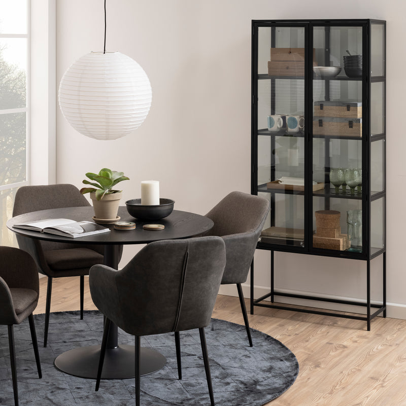 Seaford Tall Black Metal 2 Door Display Cabinet – image 5