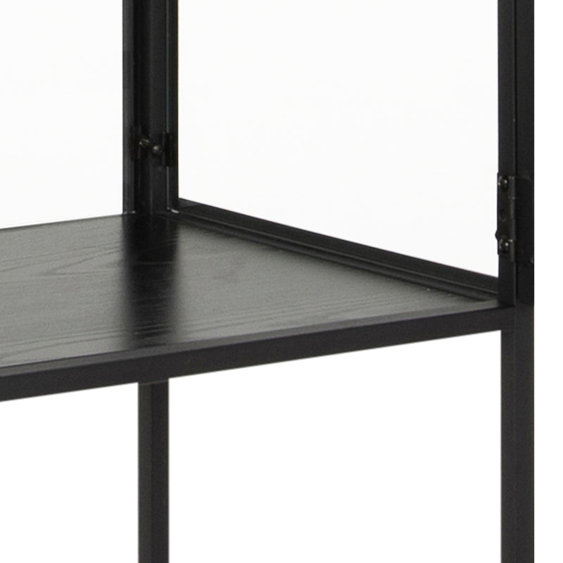 Seaford Tall Black Metal 2 Door Display Cabinet – image 7