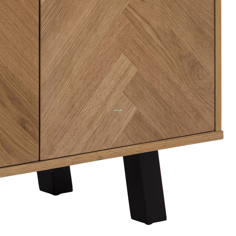Brighton 3 Door Sideboard in Oak with Herringbone Effect – image 9