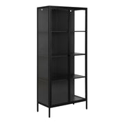 Newcastle Tall 2 Door Display Cabinet in Matt Black – image 1