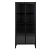 Newcastle Tall 2 Door Display Cabinet in Matt Black – image 2