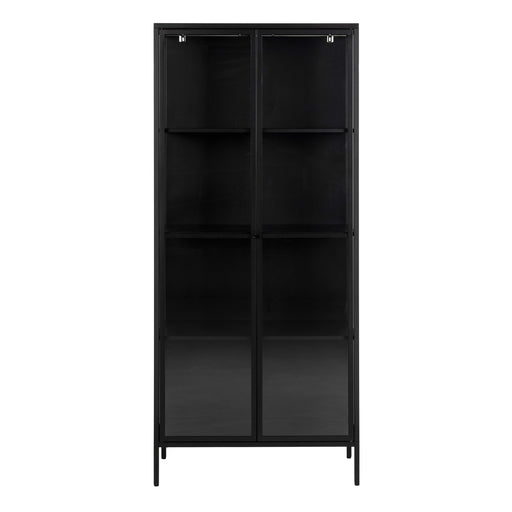 Newcastle Tall 2 Door Display Cabinet in Matt Black – image 2