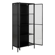 Newcastle Tall 2 Door Display Cabinet in Matt Black – image 4