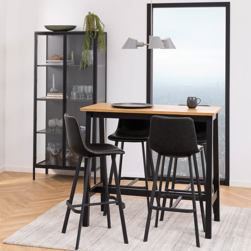 Newcastle Tall 2 Door Display Cabinet in Matt Black – image 5