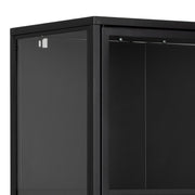 Newcastle Tall 2 Door Display Cabinet in Matt Black – image 7