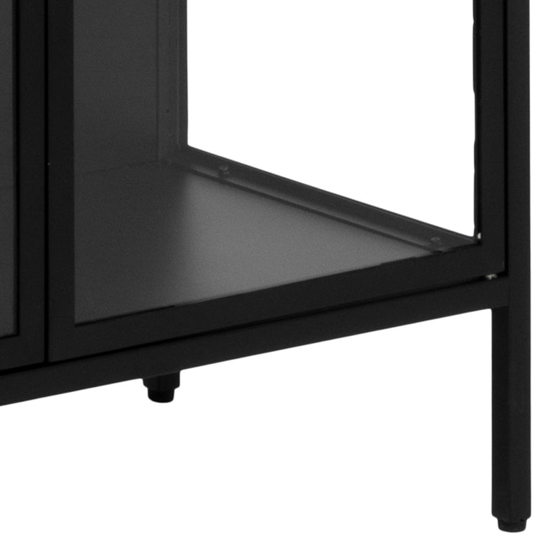Newcastle Tall 2 Door Display Cabinet in Matt Black – image 9