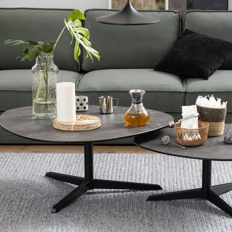 Barnsley Black Ceramic Coffee Table 100x95x41 cm – image 4