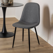 Malta Ceramic Round Dining Table in Black 90x75cm Included 4 Celia Dining Chair in Light Grey – image 8