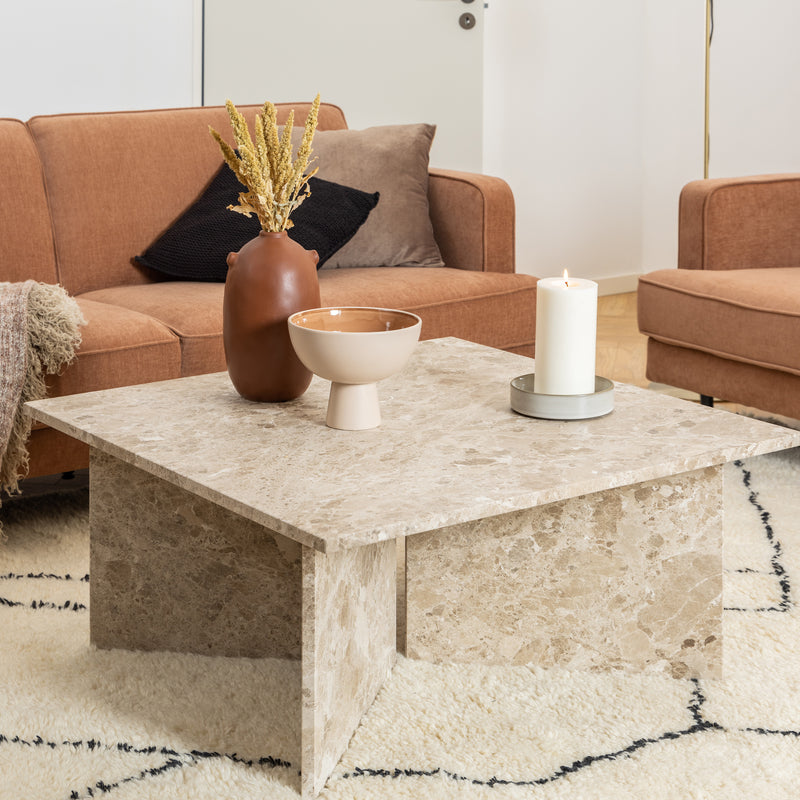 Vega Square Coffee Table with Top – Brown – image 4