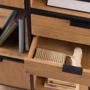 Swindon Bookcase with 2 Doors, 3 Drawers and 1 Shelves in Black – image 7