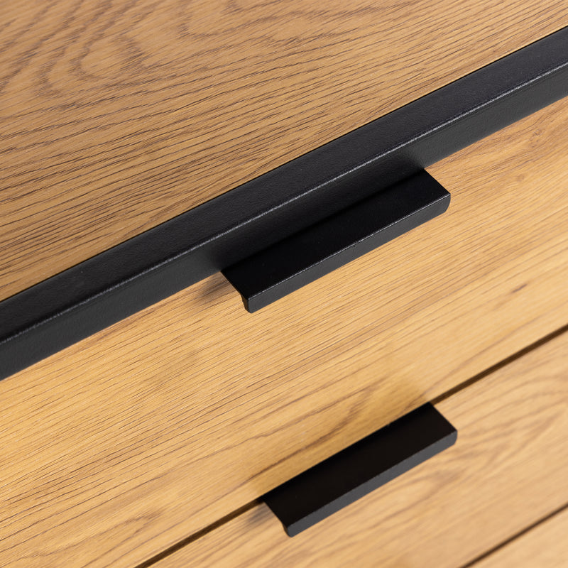 Swindon Bookcase with 2 Doors, 3 Drawers and 1 Shelves in Black – image 8