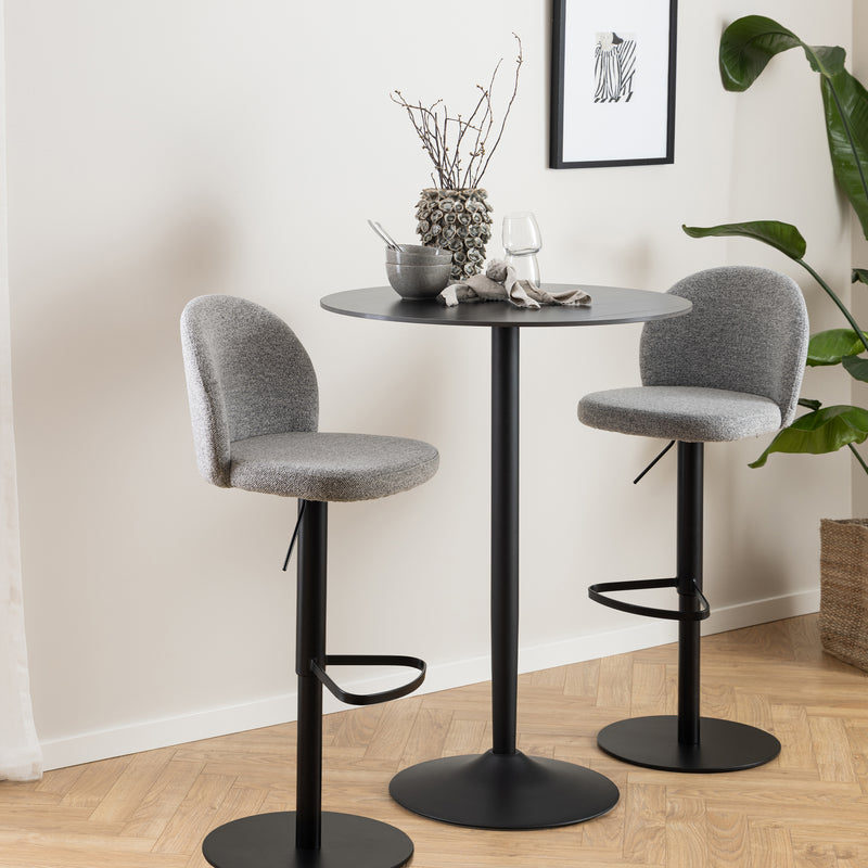 Malta Ceramic Round Bar Table – Matt Black – image 2