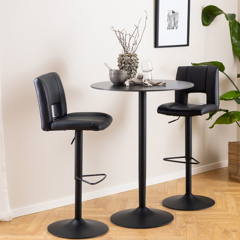 Malta Ceramic Round Bar Table – Matt Black – image 3