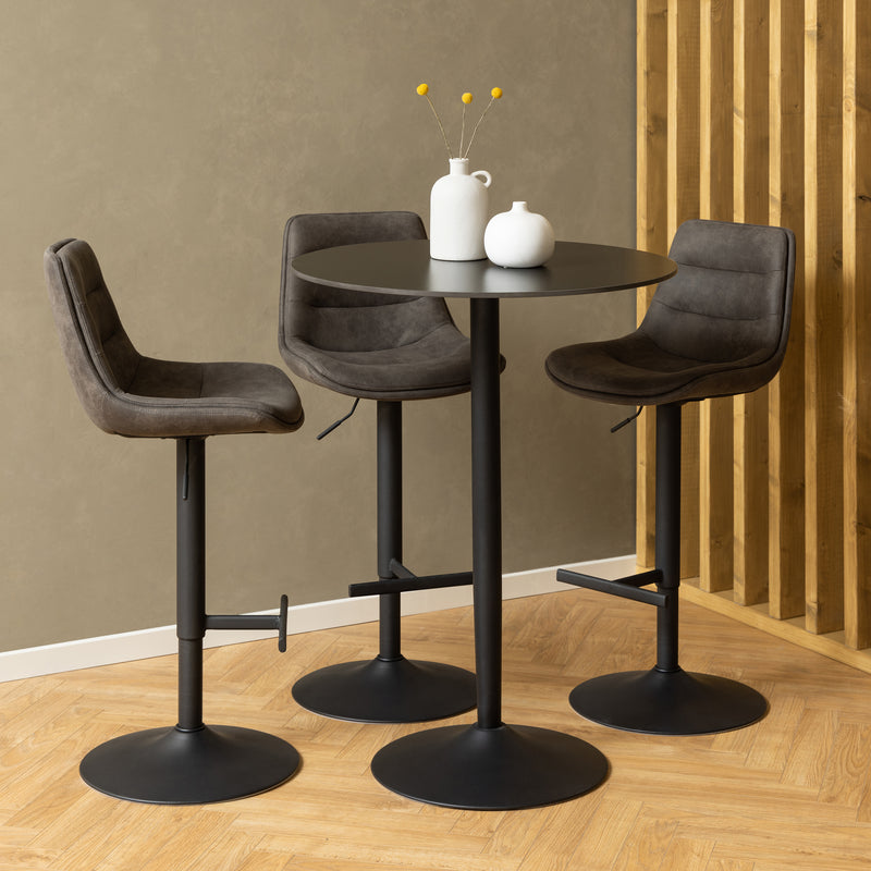 Malta Ceramic Round Bar Table – Matt Black – image 4