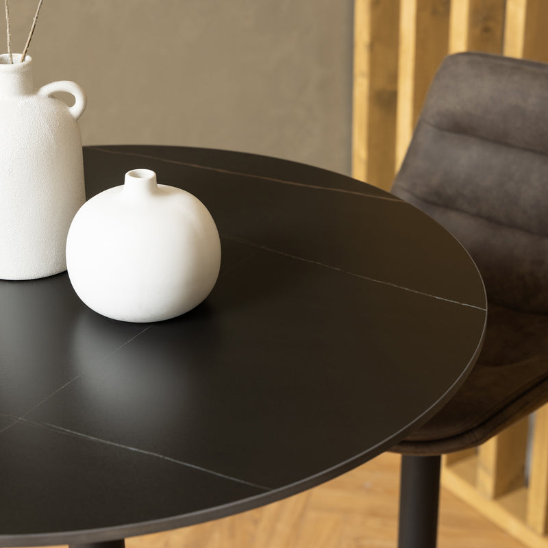 Malta Ceramic Round Bar Table – Matt Black – image 5