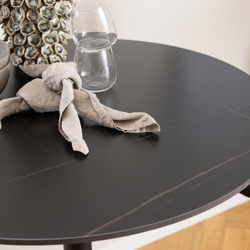 Malta Ceramic Round Bar Table – Matt Black – image 6