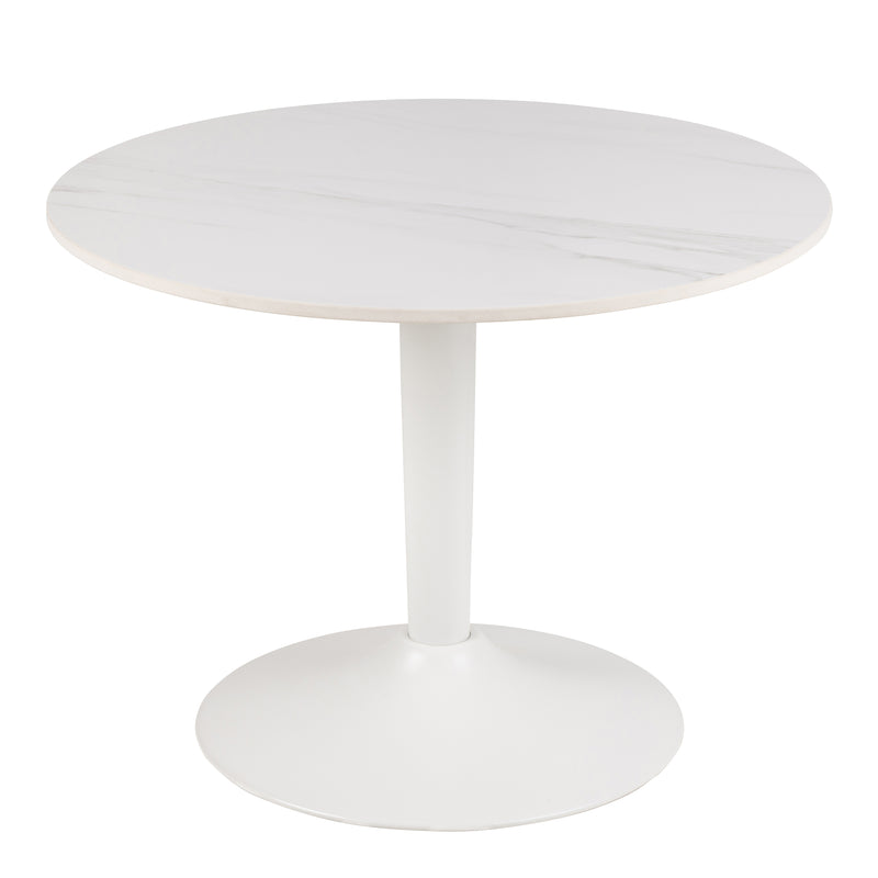 Malta Ceramic Round Coffee Table – White – image 1