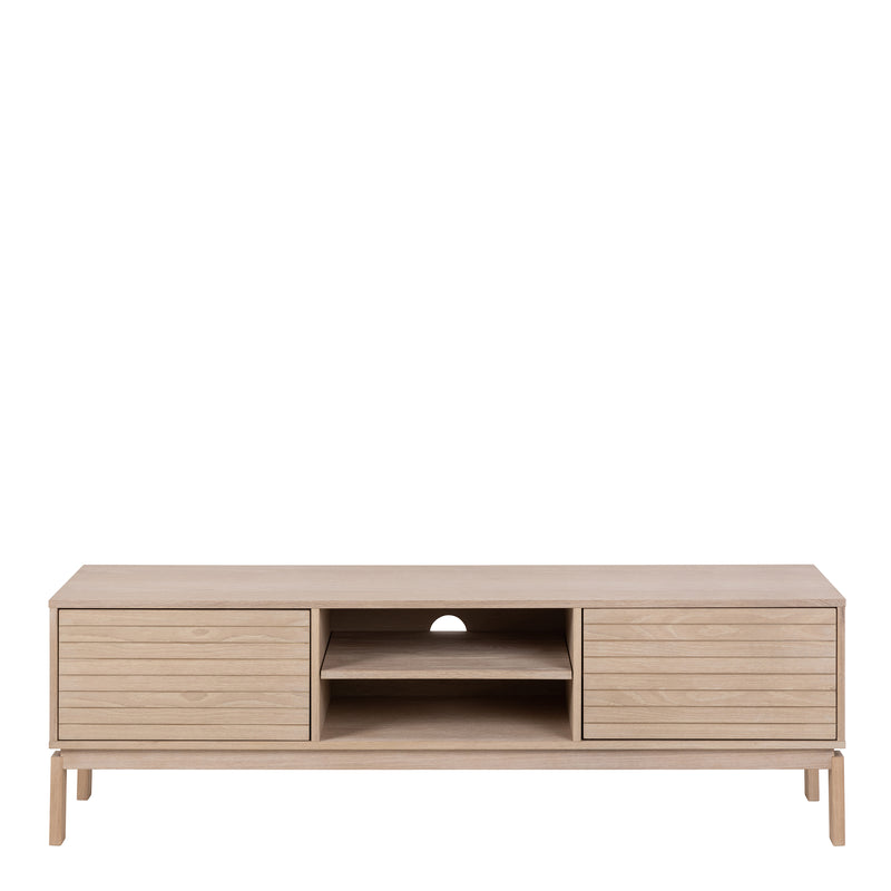 Linley 2 Door TV Unit in White Oak – image 2