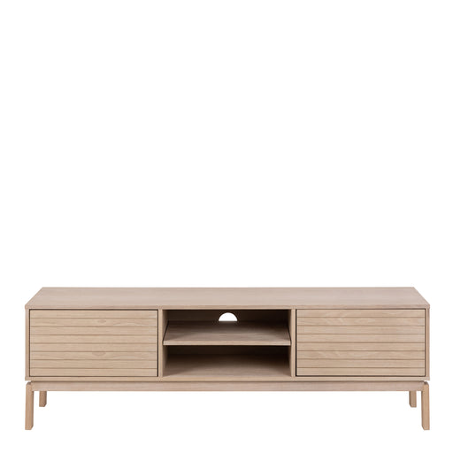 Linley 2 Door TV Unit in White Oak – image 2