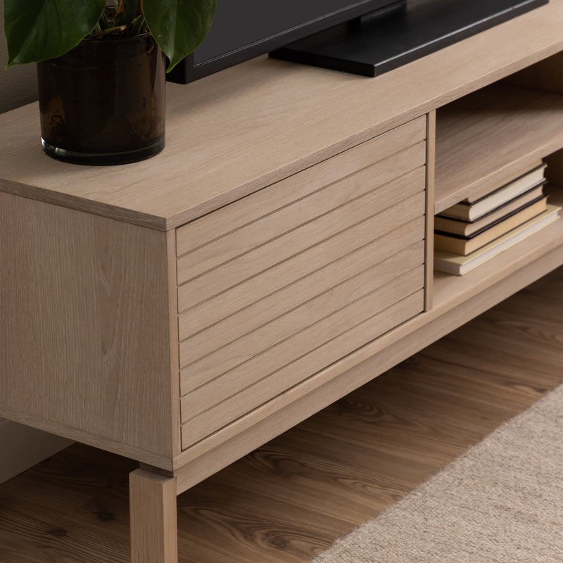 Linley 2 Door TV Unit in White Oak – image 6