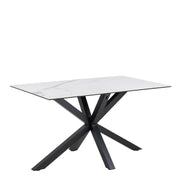 Heaven Dining Table with Ceramic White Top 135cm Included 4 Alonso Swivel Cream Dining Chair with Armrest – image 2