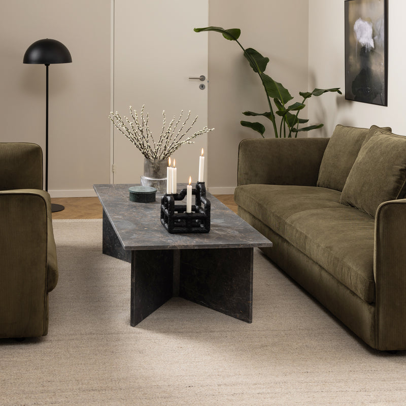 Vega Rectangular Coffee Table with Top – Marron – image 3
