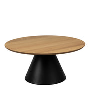 Soli Round Coffee Table in Oak/Black 85x40cm – image 1