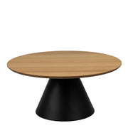 Soli Round Coffee Table in Oak/Black 85x40cm – image 2