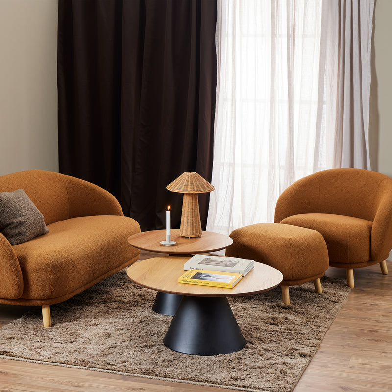 Soli Round Coffee Table in Oak/Black 85x40cm – image 3