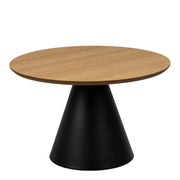 Soli Round Coffee Table in Oak/Black 65x43cm – image 1