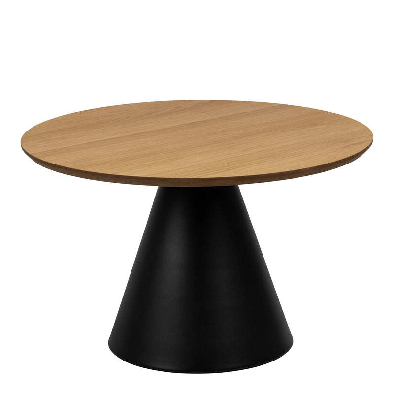 Soli Round Coffee Table in Oak/Black 65x43cm – image 1