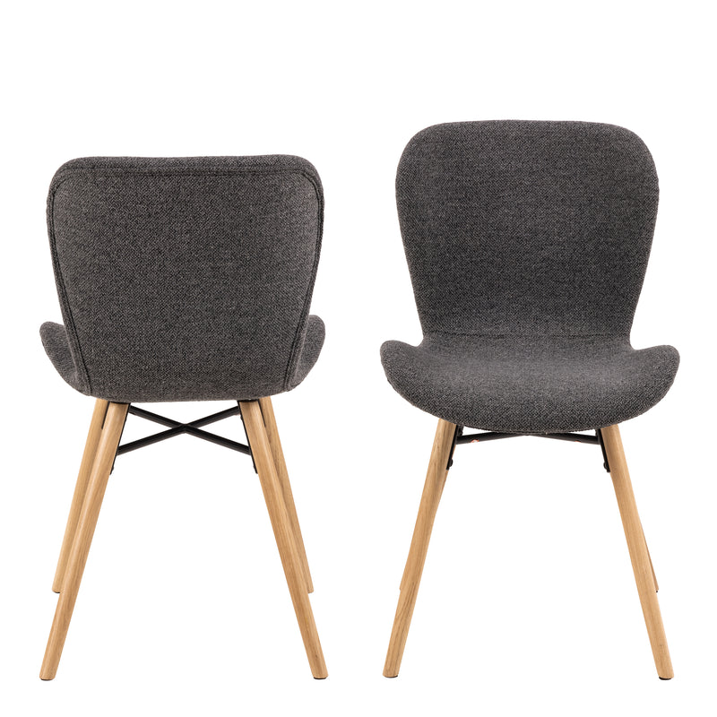 Batilda Dining Chair Set of 2 – Grey & Oak – image 2