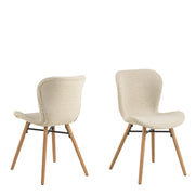 Batilda Dining Chair Set of 2 – Cream & Oak – image 1
