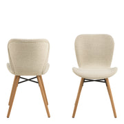 Batilda Dining Chair Set of 2 – Cream & Oak – image 2