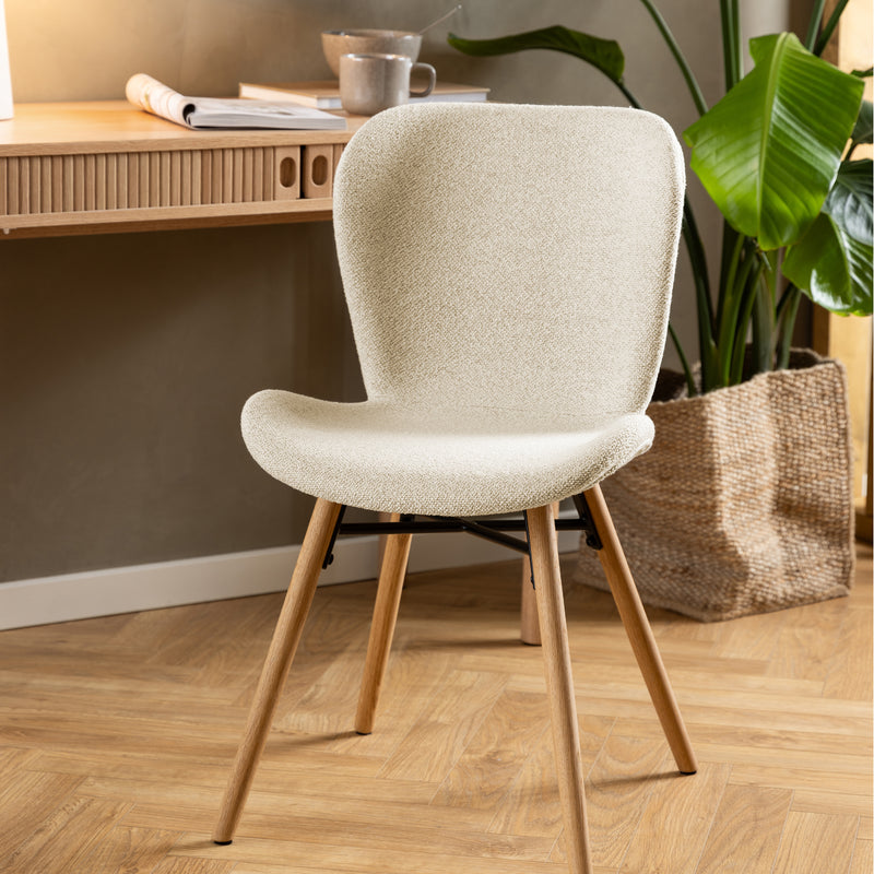 Batilda Dining Chair Set of 2 – Cream & Oak – image 5