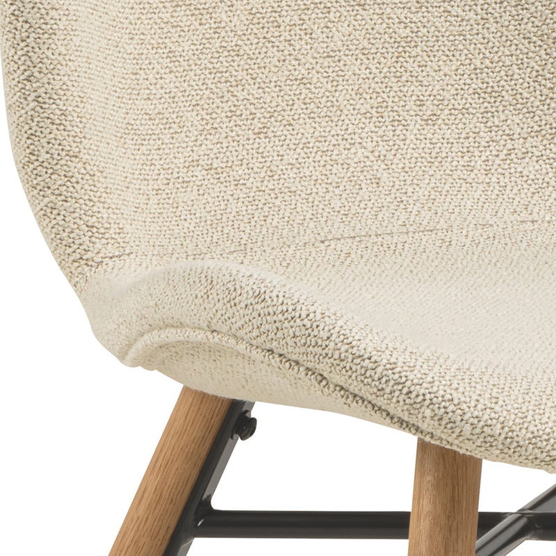 Batilda Dining Chair Set of 2 – Cream & Oak – image 9