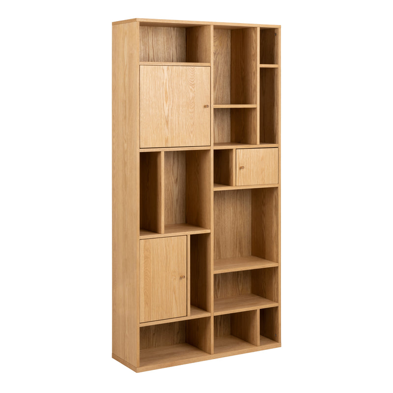 Rangoon 3 Door Large Bookcase in Oak – image 1