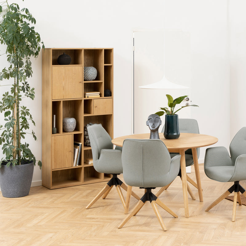 Rangoon 3 Door Large Bookcase in Oak – image 5