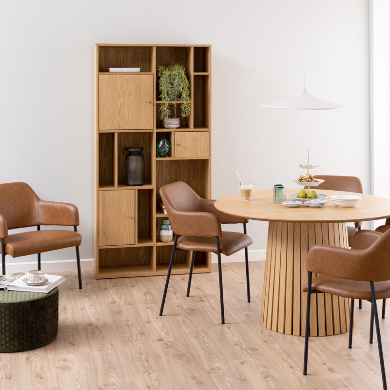 Rangoon 3 Door Large Bookcase in Oak – image 6
