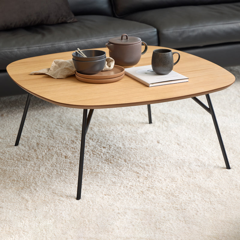 Caracas Square Coffee Table in Oak and Matt Black – image 3