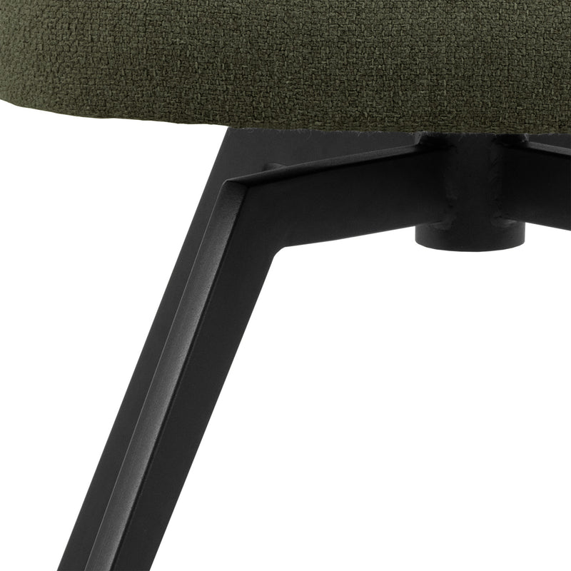 Soli Round Dining Table in Oak/Black 120x75cm Included 4 Darlene Dining Chair with Armrest and Swivel Function in Green – image 10