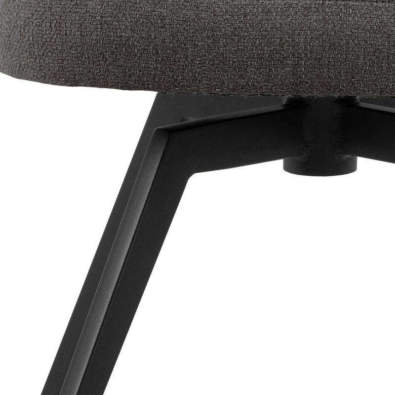 Soli Round Dining Table in Oak/Black 120x75cm Included 4 Darlene Dining Chair with Armrest and Swivel Function in Grey – image 10