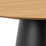 Soli Round Dining Table in Oak/Black 120x75cm Included 4 Darlene Dining Chair with Armrest and Swivel Function in Black – image 5