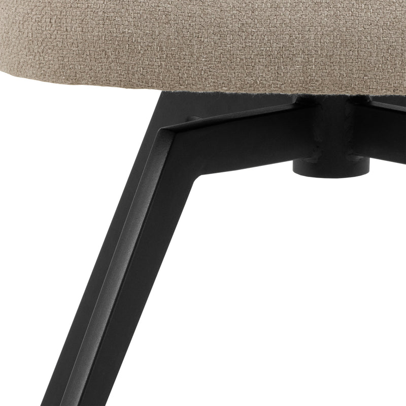 Soli Round Dining Table in Oak/Black 120x75cm Included 4 Darlene Dining Chair with Armrest and Swivel Function in Beige – image 10