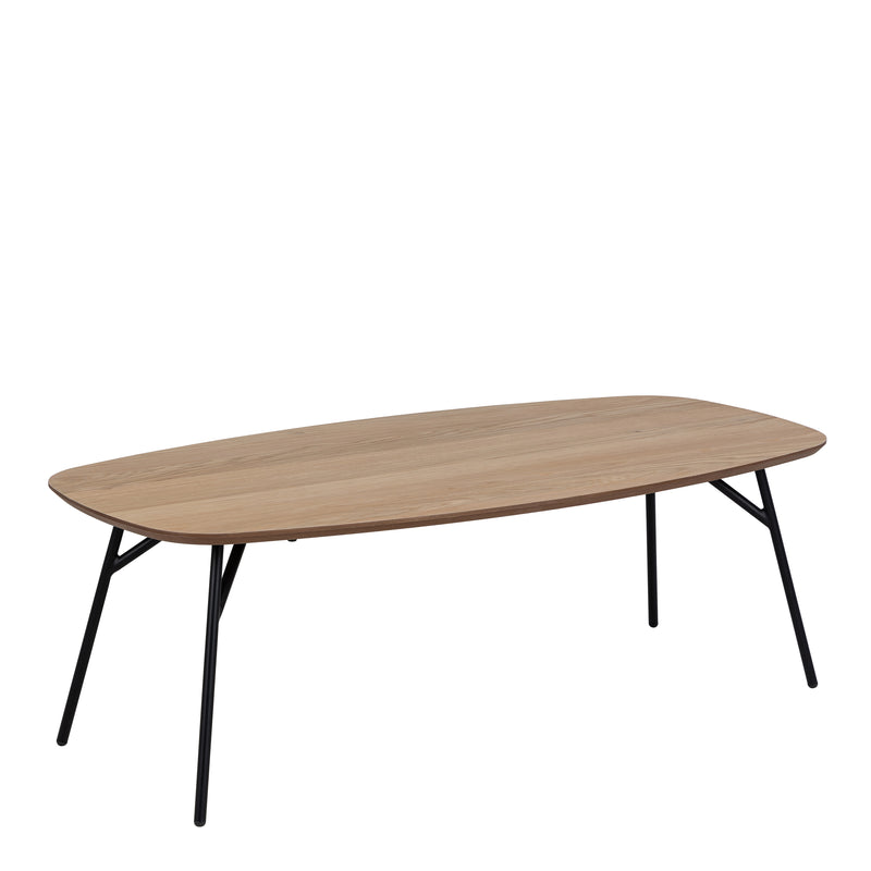 Caracas Rectangular Coffee Table in Oak and Matt Black – image 1