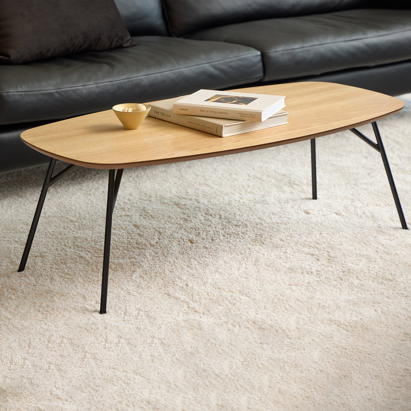 Caracas Rectangular Coffee Table in Oak and Matt Black – image 3
