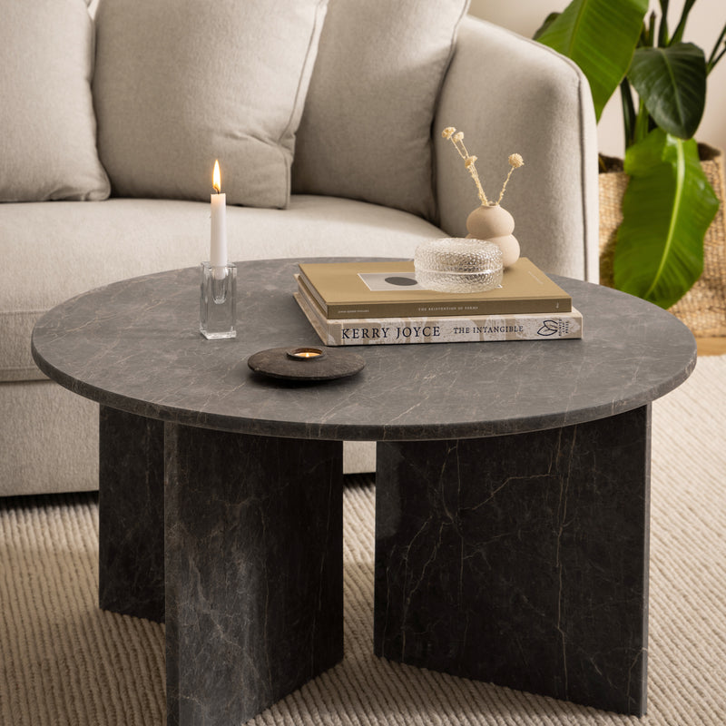 Vega Round Coffee Table with Top – Marron – image 4